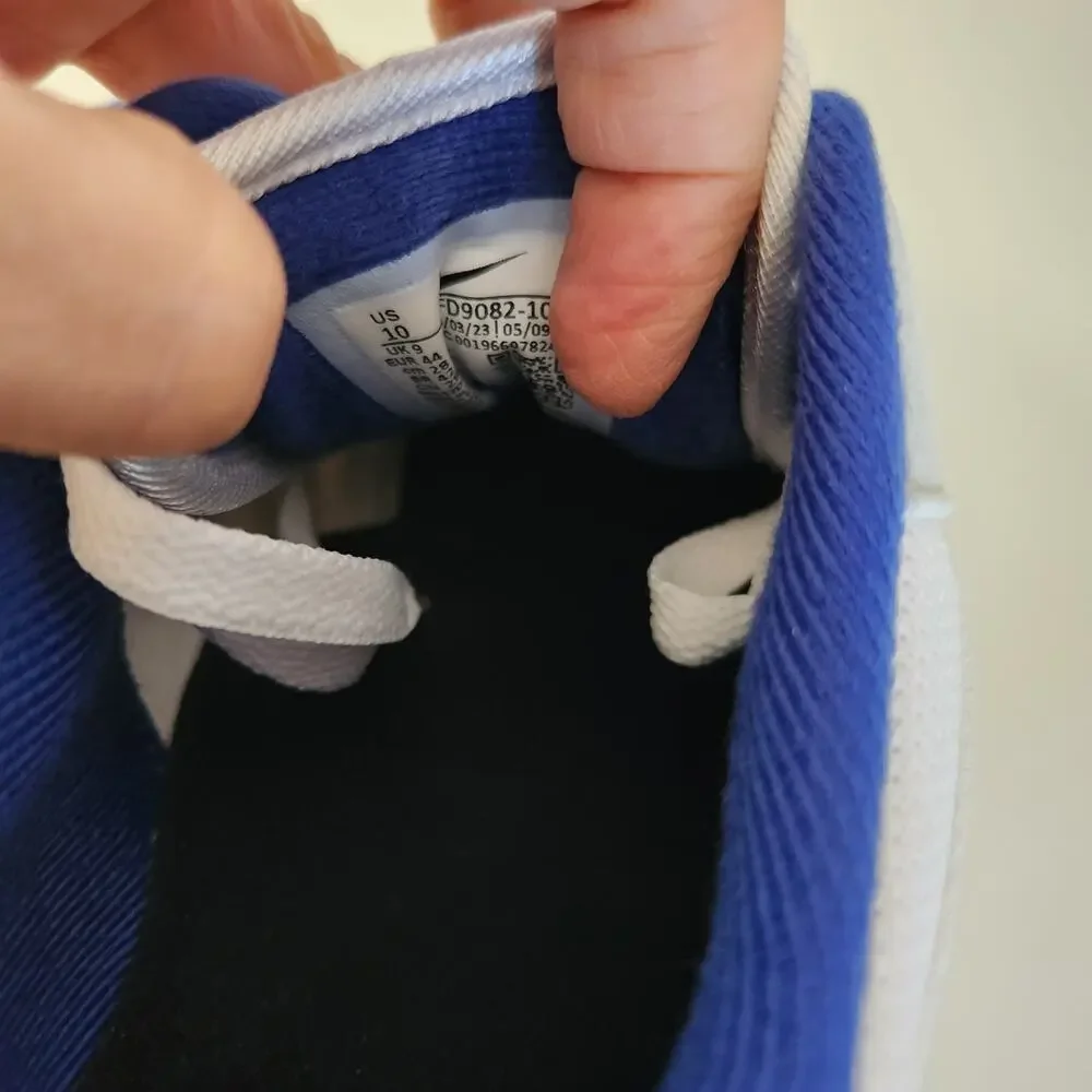 Nike Air Max 1 Mens White/Black-Deep Royal Blue Size 10 - Picture 7 of 10